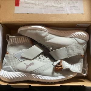 PUMA IGNITE PWRADAPT HI-TOP GOLF SHOES GREY/SILVER